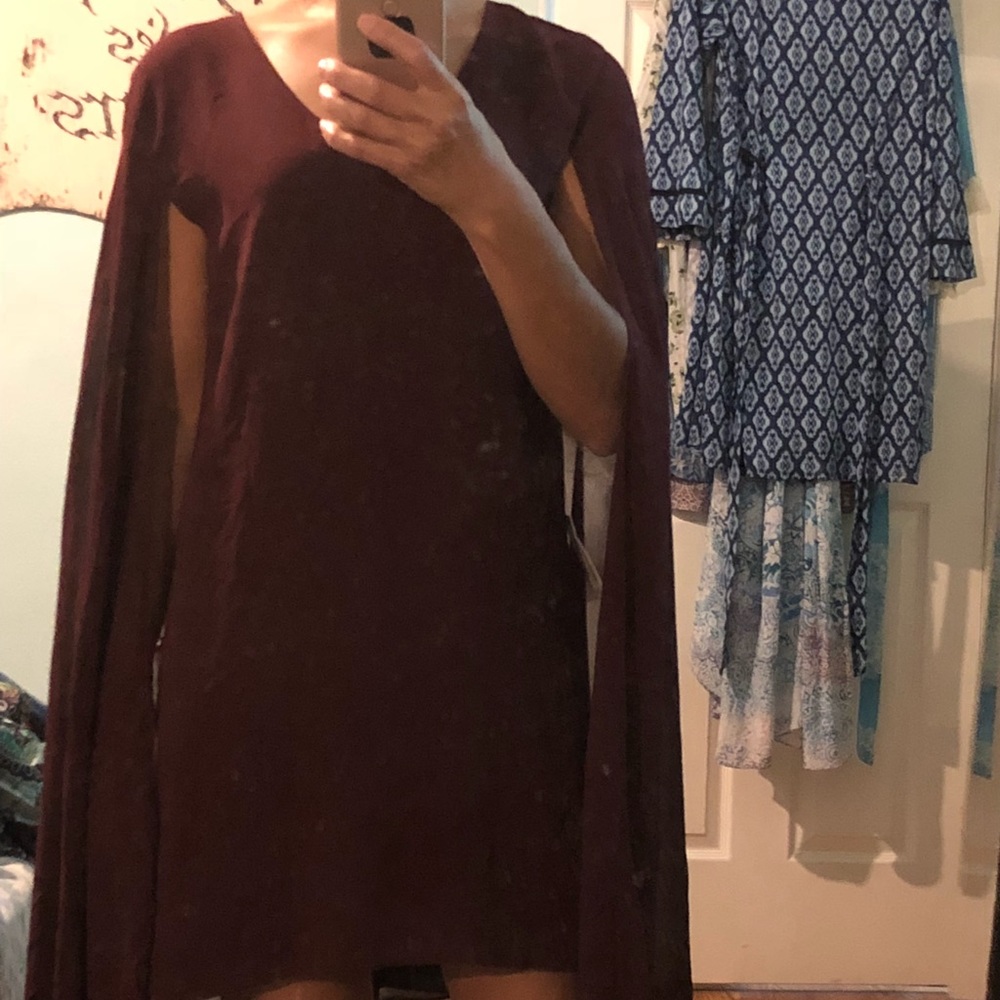 Burgundy cape dress New never used